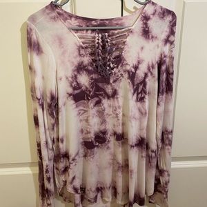 American Eagle Outfitters Soft and Sexy purple Tie Dye Top Like New Medium